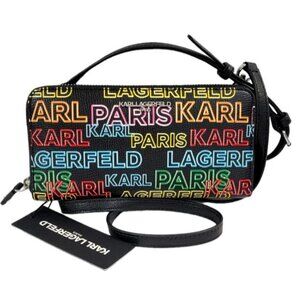 Karl Lagerfeld‎ Womens Multicolor Clutch Wallet Detachable Crossbody Strap NWT